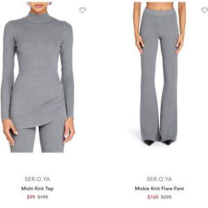 Ser.o.Ya Set - knit flare pant & top GREY  Mickie Knit Pant, Michi Knit Top SZ S